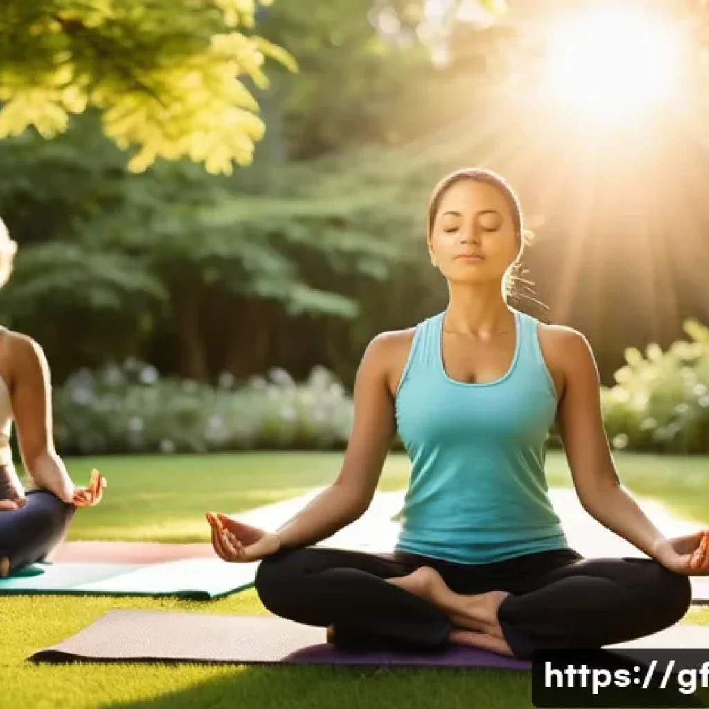 자연에서의 아웃도어 테라피 프로그램 - **Forest Serenity: Sunset Yoga and Meditation in a Lush Garden.** A diverse group of adults (men and...
